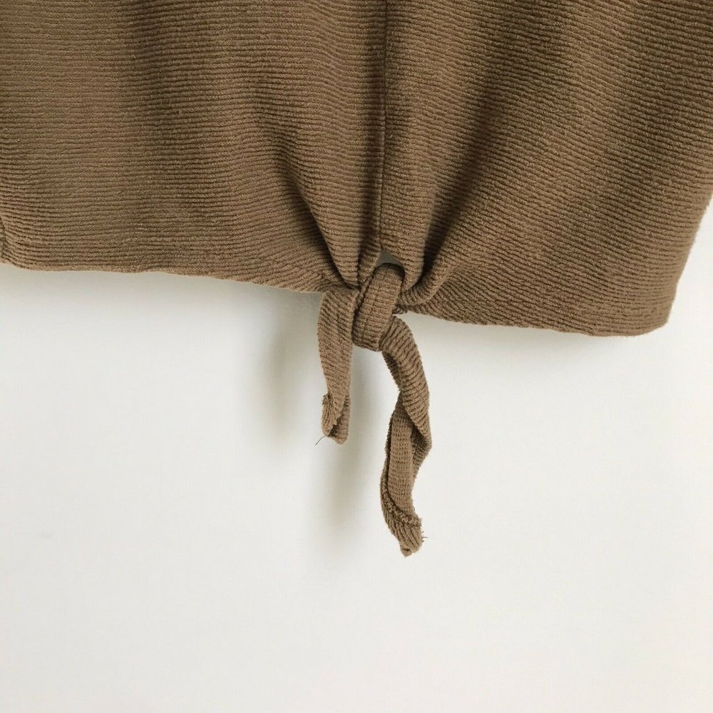 Madewell Texture & Thread Green Tie Front Top - Picture 4 of 5